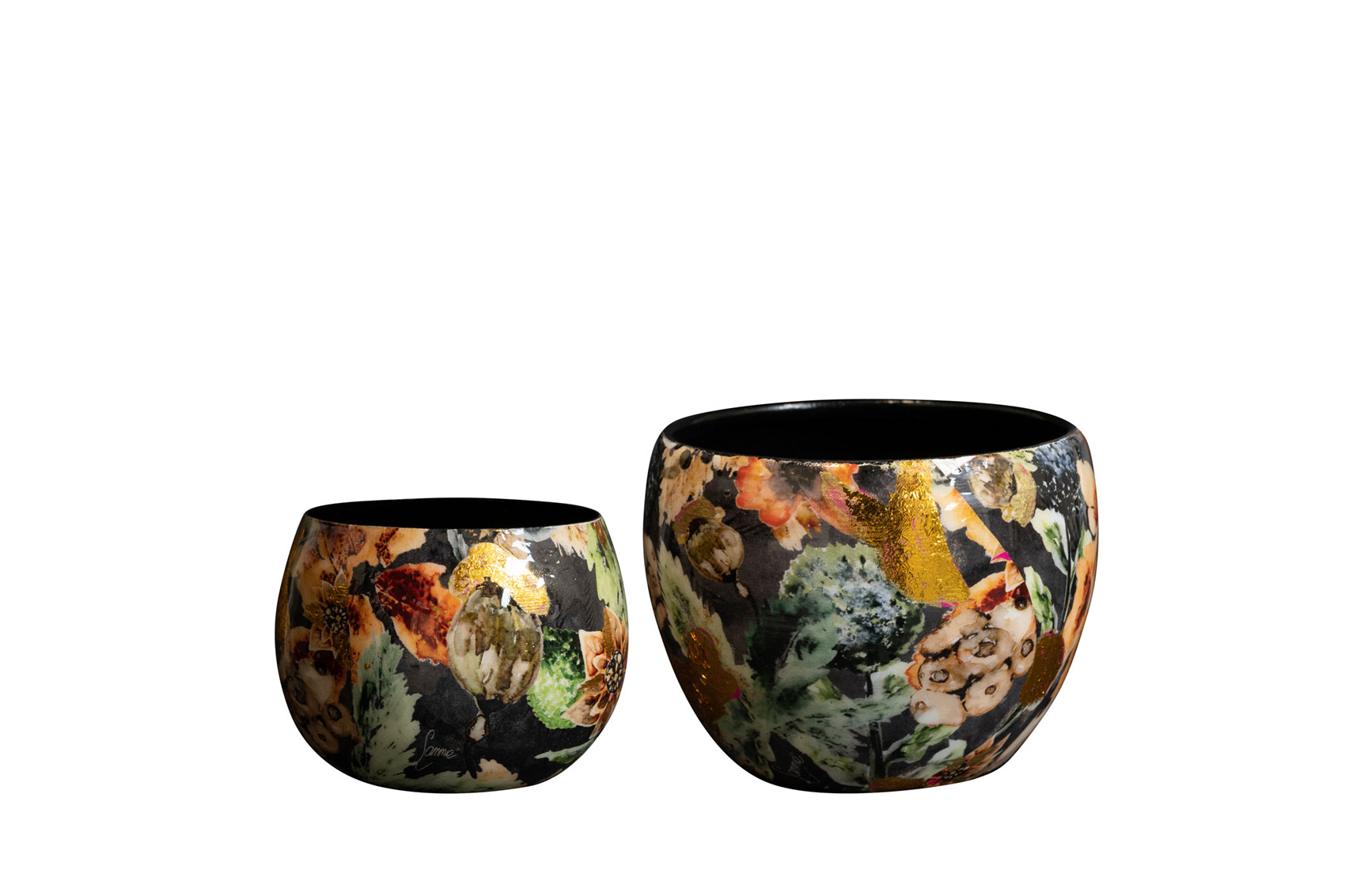 Pot set of 2 Berry blue D9 H7