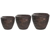 Pot set of 3 Cascara bronze D111 H91