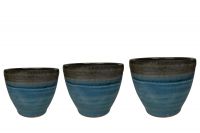 Pot set of 3 Ruben blue D38 H32