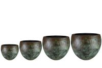 Pot set of 4 Fabien mystic green D64 H54