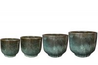 Pot set of 4 Linne holly green D55 H47