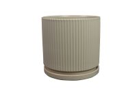 Pot+saucer Siebe taupe D21 H20