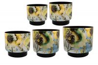 Pot set of 5 Camelia aquarel D22 H20