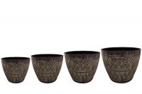 Pot set of 4 Caisa anthracite D38 H35