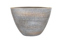 Planter Renzo shiny grey D33x16 H25