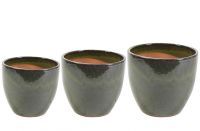 Pot set of 3 Rico green D36 H33