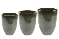 Vase set of 3 Rico green D44 H58
