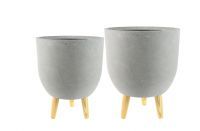 Pot set of 2 Ruth light grey D32 H41
