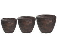 Pot set of 3 Cascara bronze D111 H91