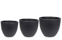 Pot set of 3 Ace black D38 H33