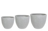 Pot set of 3 Ace grey D38 H33