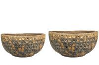 Bowl set of 2 Maestro rust D43 H20