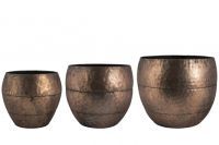 Pot set of 3 Thomas copper red D39 H32