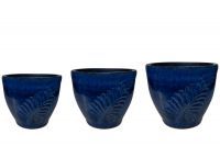 Pot set of 3 Rosa blue D38 H32