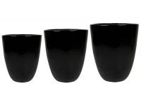 Vase set of 3 Rico black D44 H58