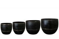 Pot set of 4 Belia vintage black D23 H20