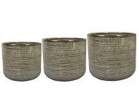 Pot set of 3 Gilia moss grey D37 H33