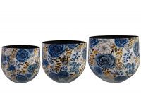 Pot set of 3 Dutch blue D33 H28