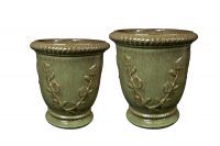 Vase set of 2 Novell green D41 H45