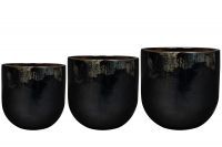 Pot set of 3 Thijs black D36 H34