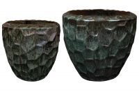 Pot set of 2 Cascara holly green D54 H49