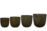 Pot set of 4 Sveya green D38 H36