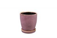 Pot+saucer Vivi mauve D14 H14