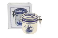 Giftbox canister Molen delfts blue D11x9 H10